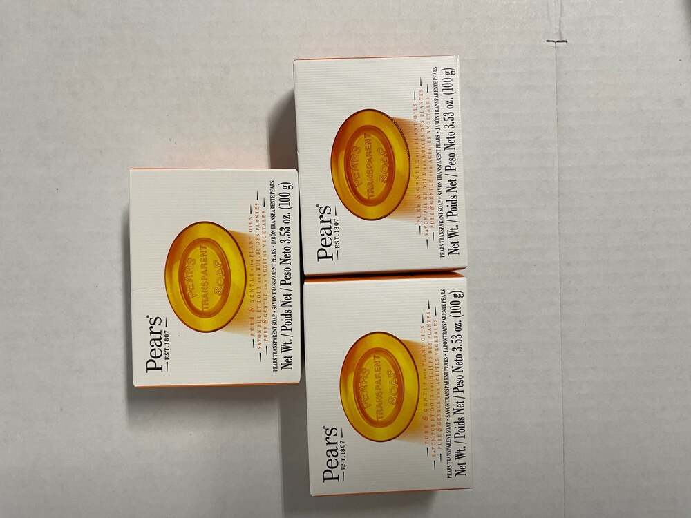 Pears Pure and Gentle Transparent Soap Bar with Plant Oils 3.53 oz Pack of 3